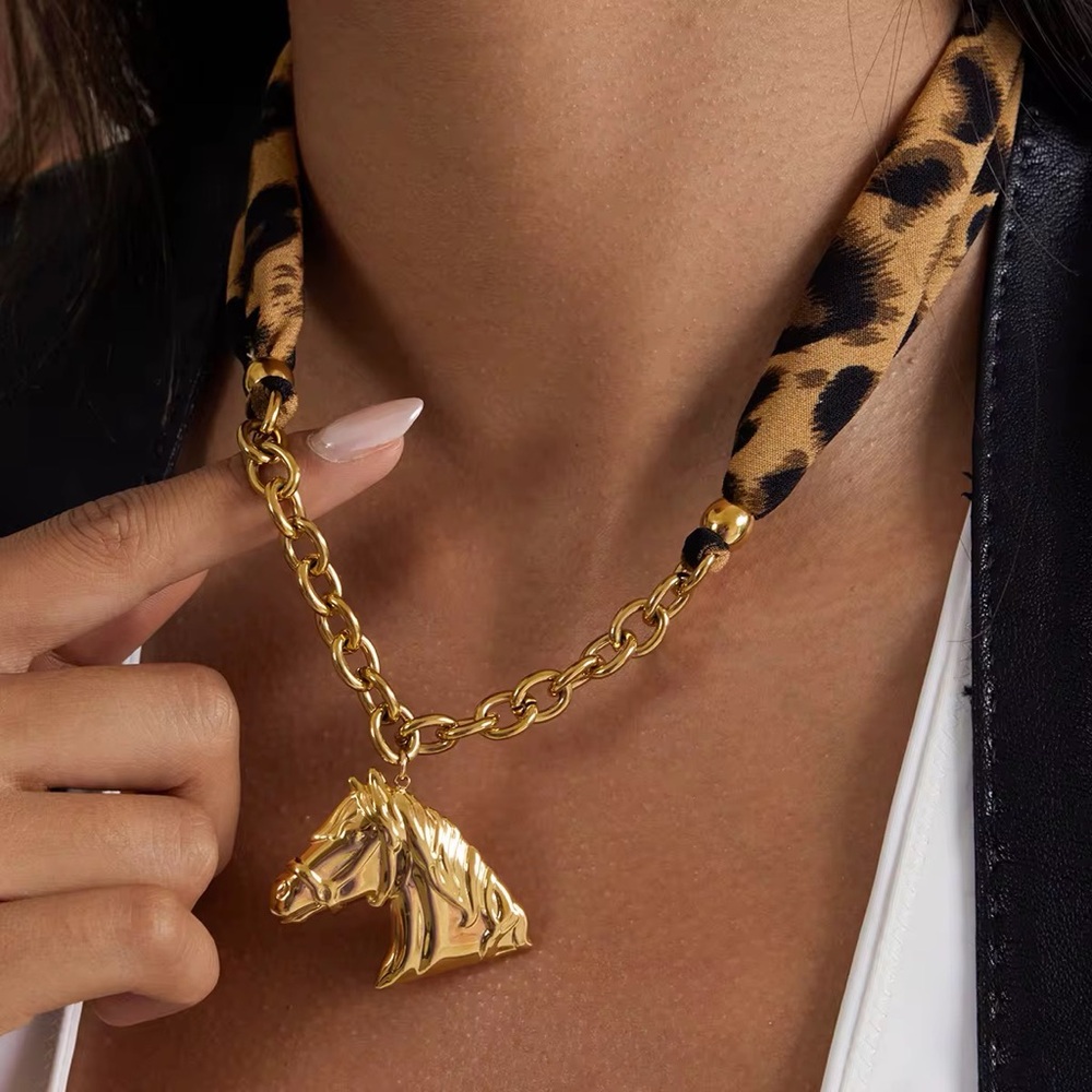 18K Gold Plated Horse Pendant Necklace